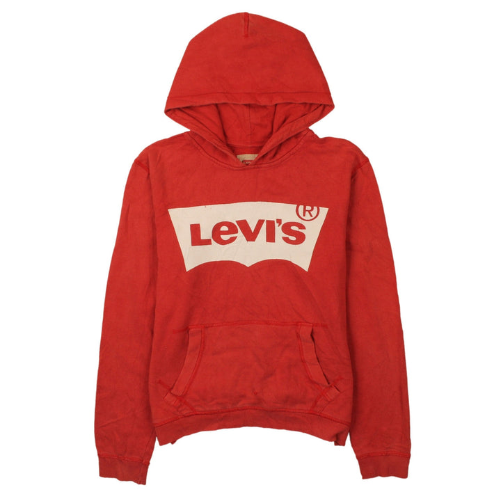 Levi's Boys Red Logo Pullover Hoodie Size 14 Cotton Fleece Casual