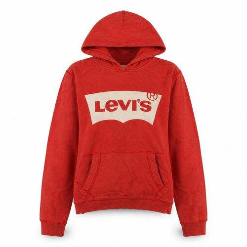Levi's Boys Red Logo Pullover Hoodie Size 14 Cotton Fleece Casual