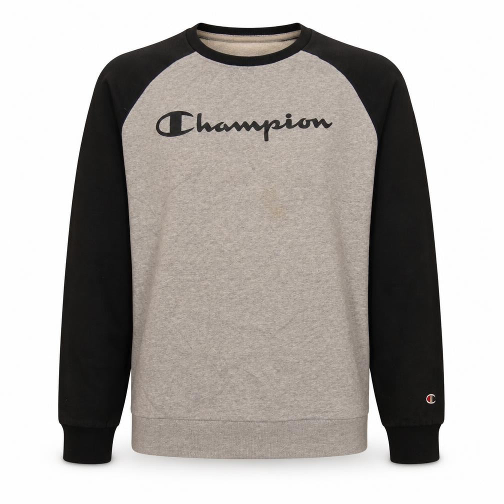 Front view of Champion boys’ grey & black pullover sweatshirt 2xl 15/16 years