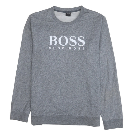 Hugo Boss Men's Grey 2XL Pullover Sweatshirt Crew Neck Logo Jumper