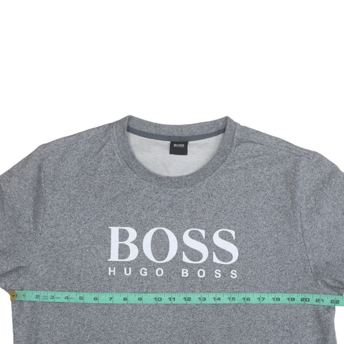 Hugo Boss Men's Grey 2XL Pullover Sweatshirt Crew Neck Logo Jumper