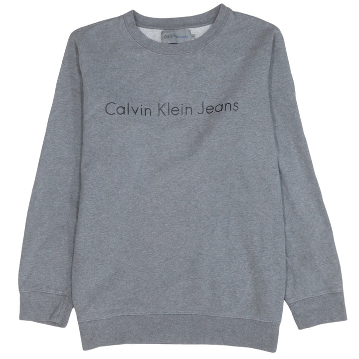 Calvin Klein Mens Grey XL Pullover Sweatshirt Logo Crew Neck