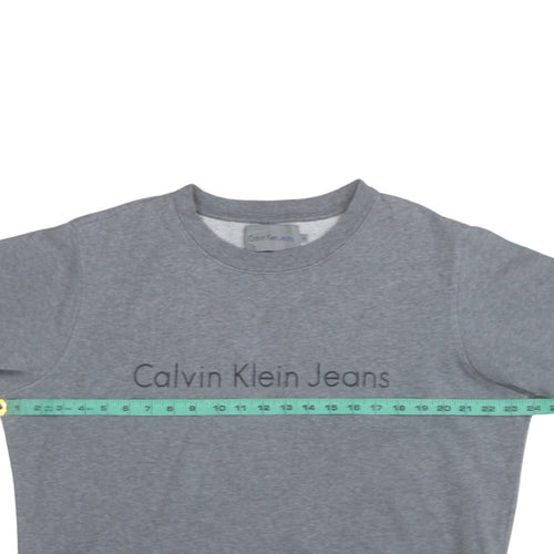 Calvin Klein Mens Grey XL Pullover Sweatshirt Logo Crew Neck