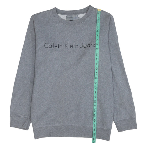 Calvin Klein Mens Grey XL Pullover Sweatshirt Logo Crew Neck