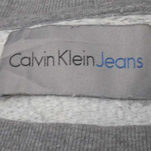 Calvin Klein Mens Grey XL Pullover Sweatshirt Logo Crew Neck