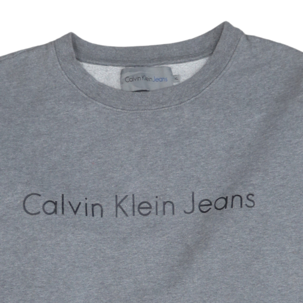 Calvin Klein Mens Grey XL Pullover Sweatshirt Logo Crew Neck