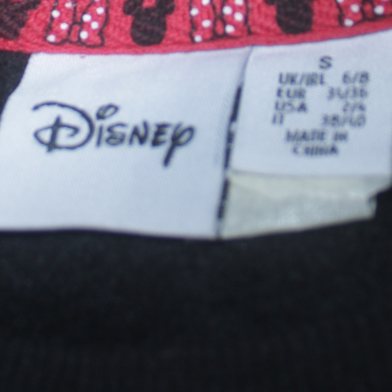 Disney Women Black Cotton Pullover Sweatshirt Mickey & Minnie Size S