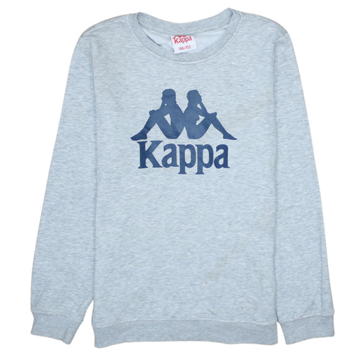Kappa Boys Grey Logo Crew Neck Sweatshirt Size 146/152 Cotton Blend