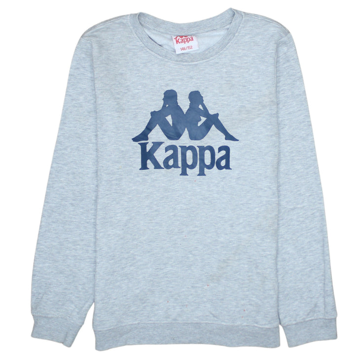 Kappa Boys Grey Logo Crew Neck Sweatshirt Size 146/152 Cotton Blend