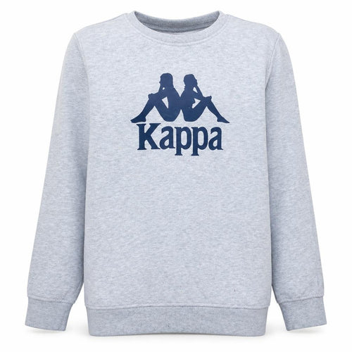 Kappa Boys Grey Logo Crew Neck Sweatshirt Size 146/152 Cotton Blend