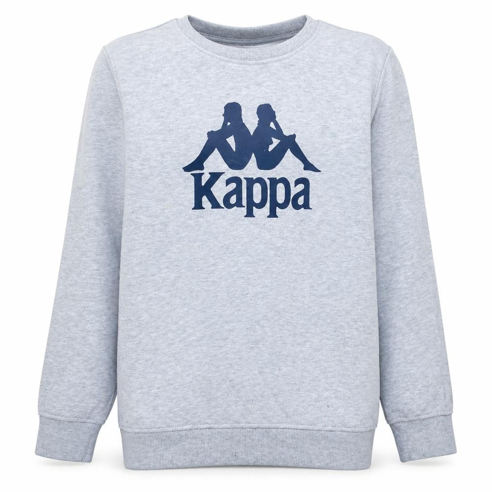 Kappa Boys Grey Logo Crew Neck Sweatshirt Size 146/152 Cotton Blend