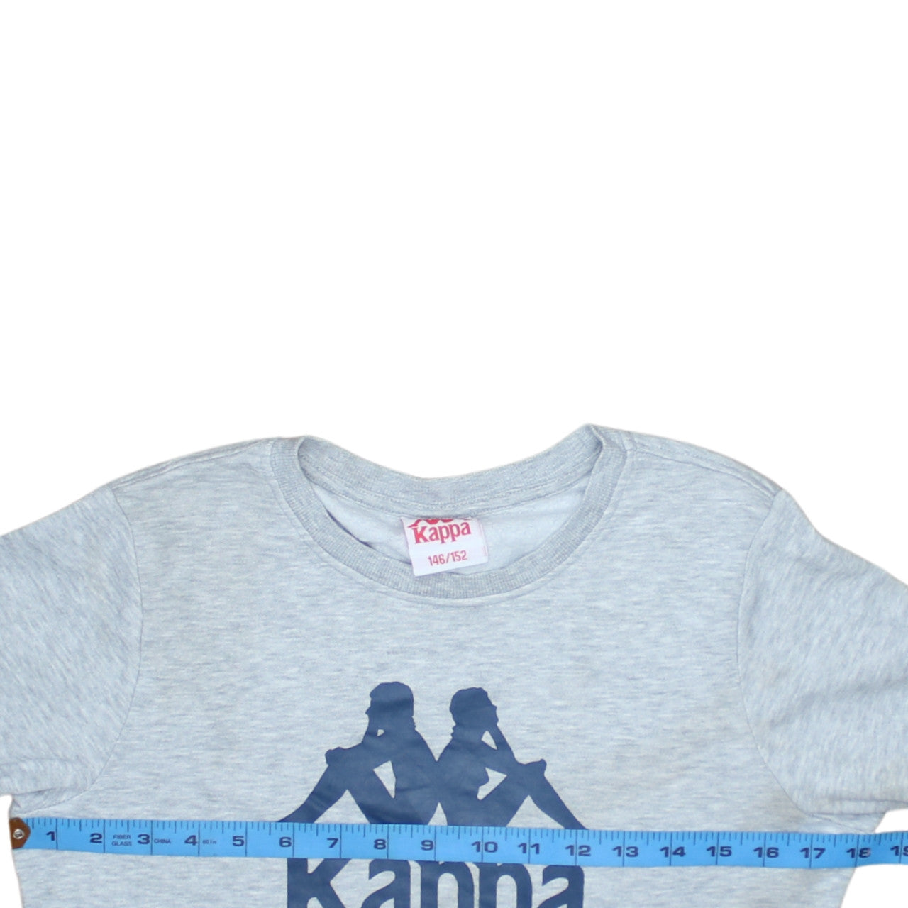 Kappa Boys Grey Logo Crew Neck Sweatshirt Size 146/152 Cotton Blend