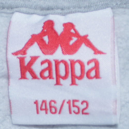 Kappa Boys Grey Logo Crew Neck Sweatshirt Size 146/152 Cotton Blend