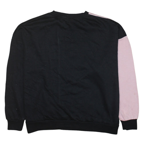 Disney Women Black Pink Minnie Mouse Colourblock Sweatshirt L