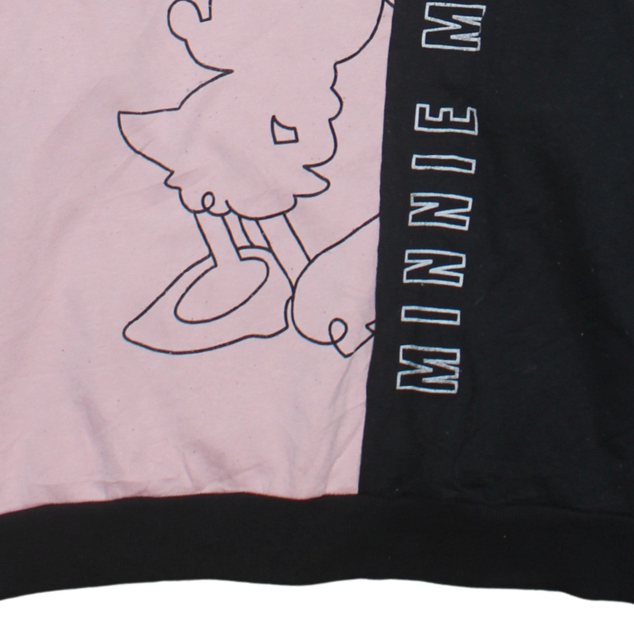 Disney Women Black Pink Minnie Mouse Colourblock Sweatshirt L