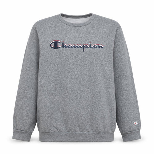 Champion Boys Grey Logo Pullover Sweatshirt XL 13-14 Years Fleece Crew Neck