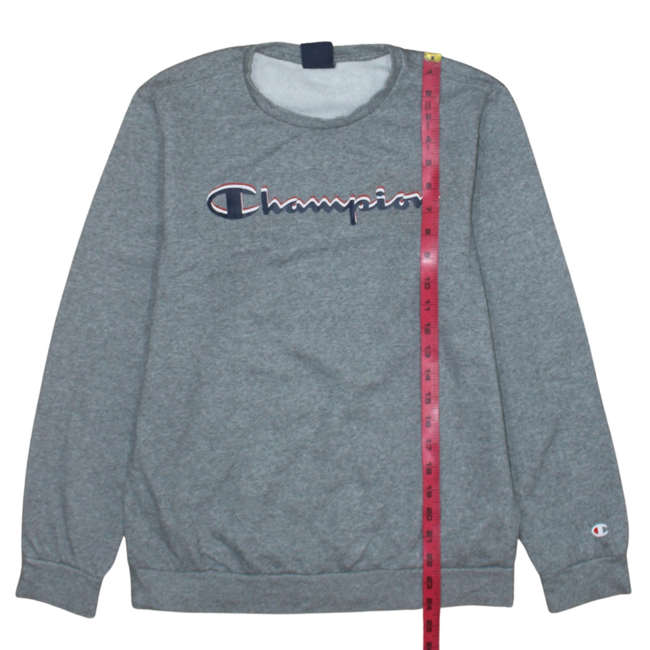 Champion Boys Grey Logo Pullover Sweatshirt XL 13-14 Years Fleece Crew Neck