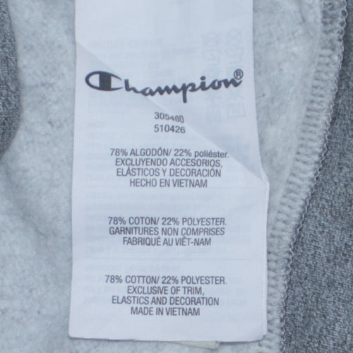 Champion Boys Grey Logo Pullover Sweatshirt XL 13-14 Years Fleece Crew Neck