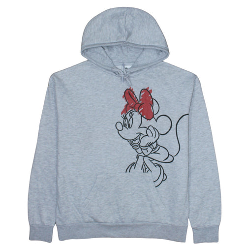 Disney Womens Grey Minnie Mouse Pullover Hoodie Size 10/12