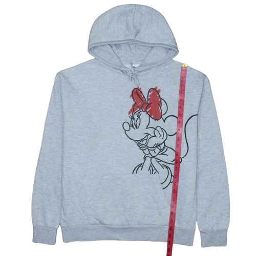 Disney Womens Grey Minnie Mouse Pullover Hoodie Size 10/12