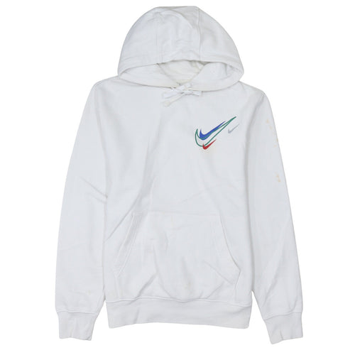 Nike Men's White XS Pullover Hoodie with Multi Swoosh Logo