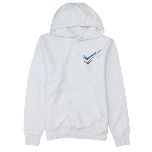 Nike Men's White XS Pullover Hoodie with Multi Swoosh Logo