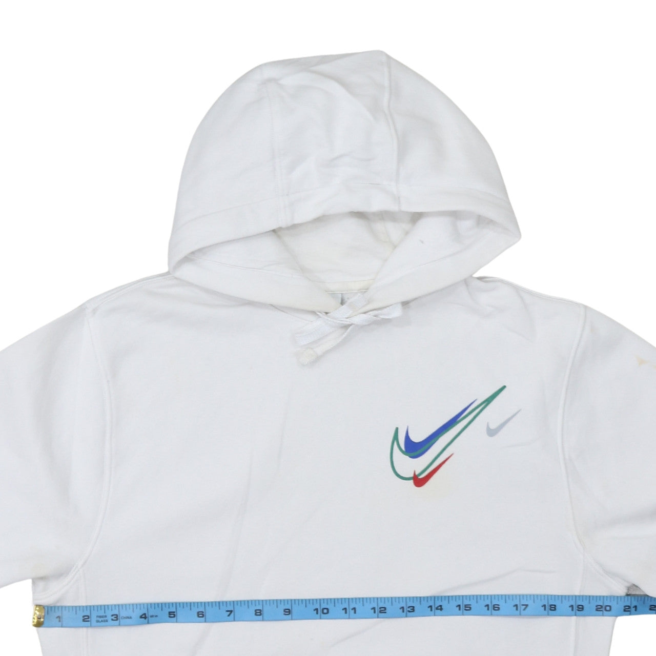 Nike Men's White XS Pullover Hoodie with Multi Swoosh Logo