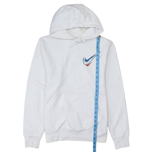 Nike Men's White XS Pullover Hoodie with Multi Swoosh Logo