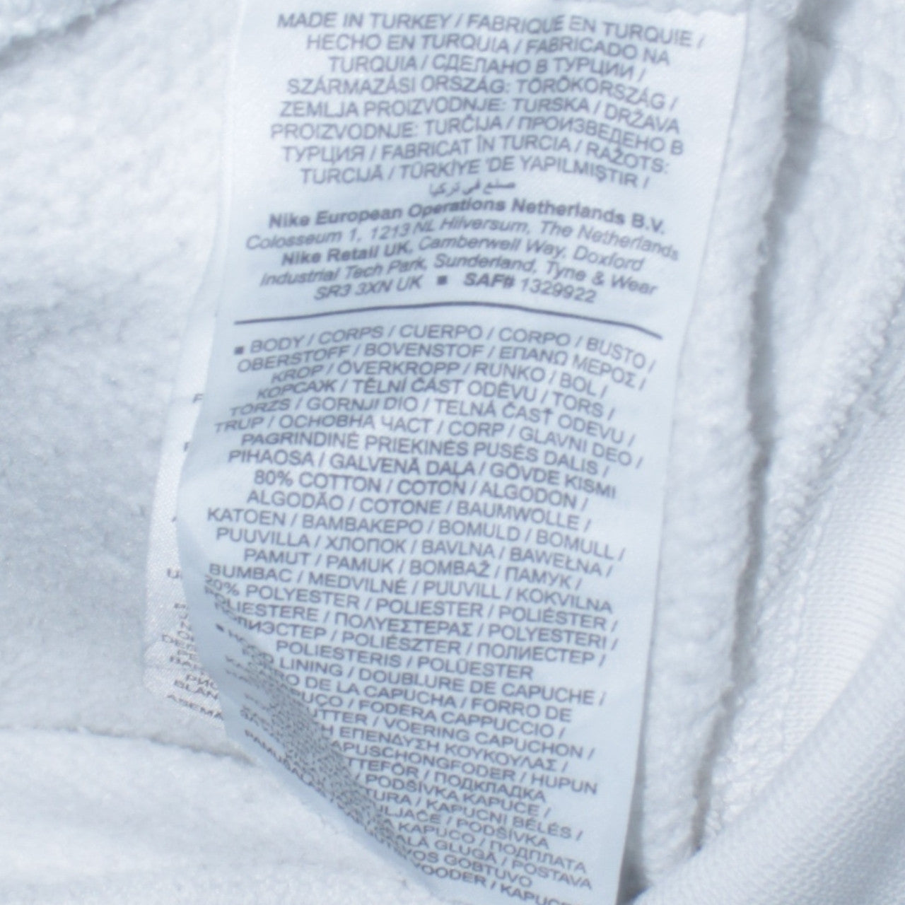 Nike Men's White XS Pullover Hoodie with Multi Swoosh Logo