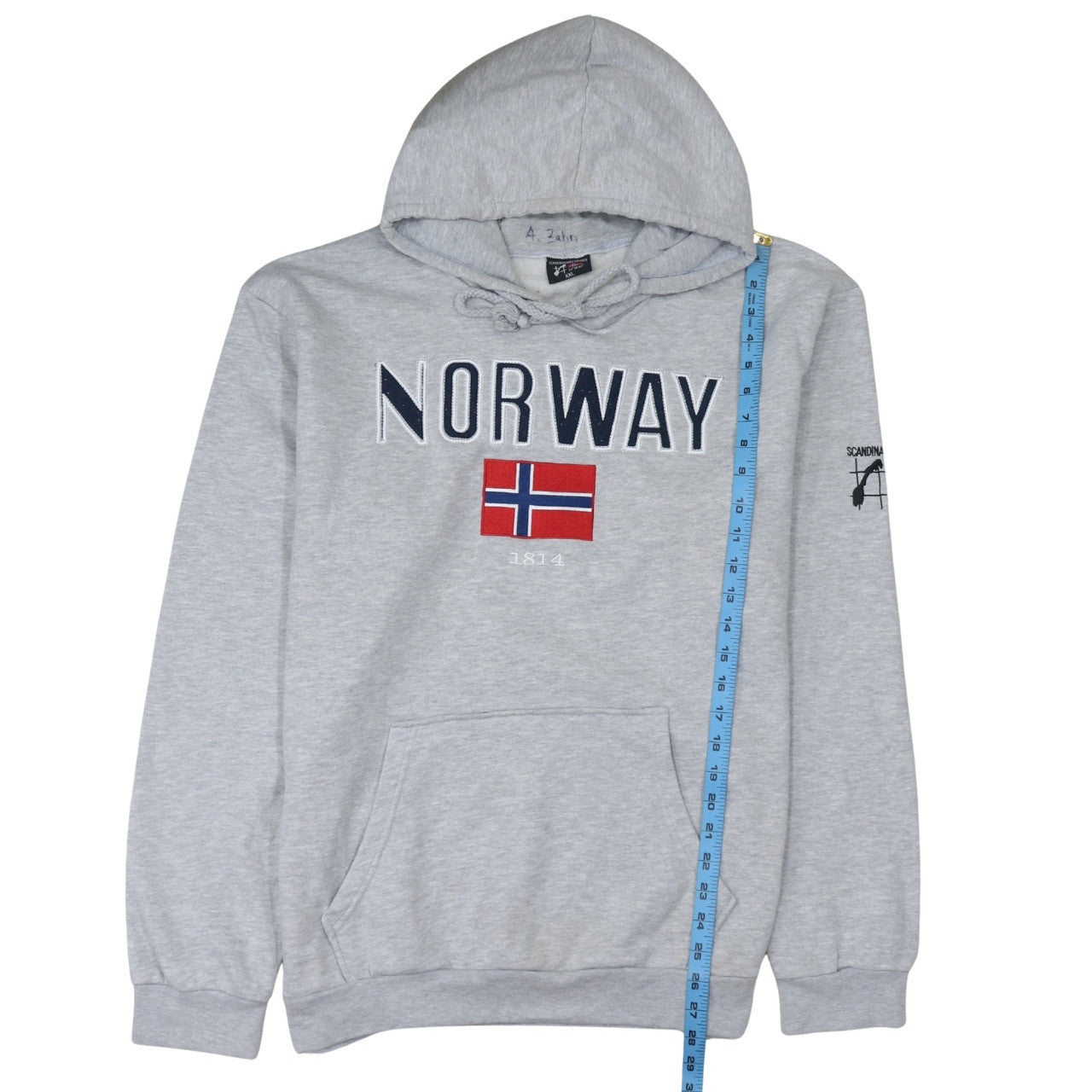 Scandinavian Explorer Mens Grey Norway Pullover Hoodie 2XL