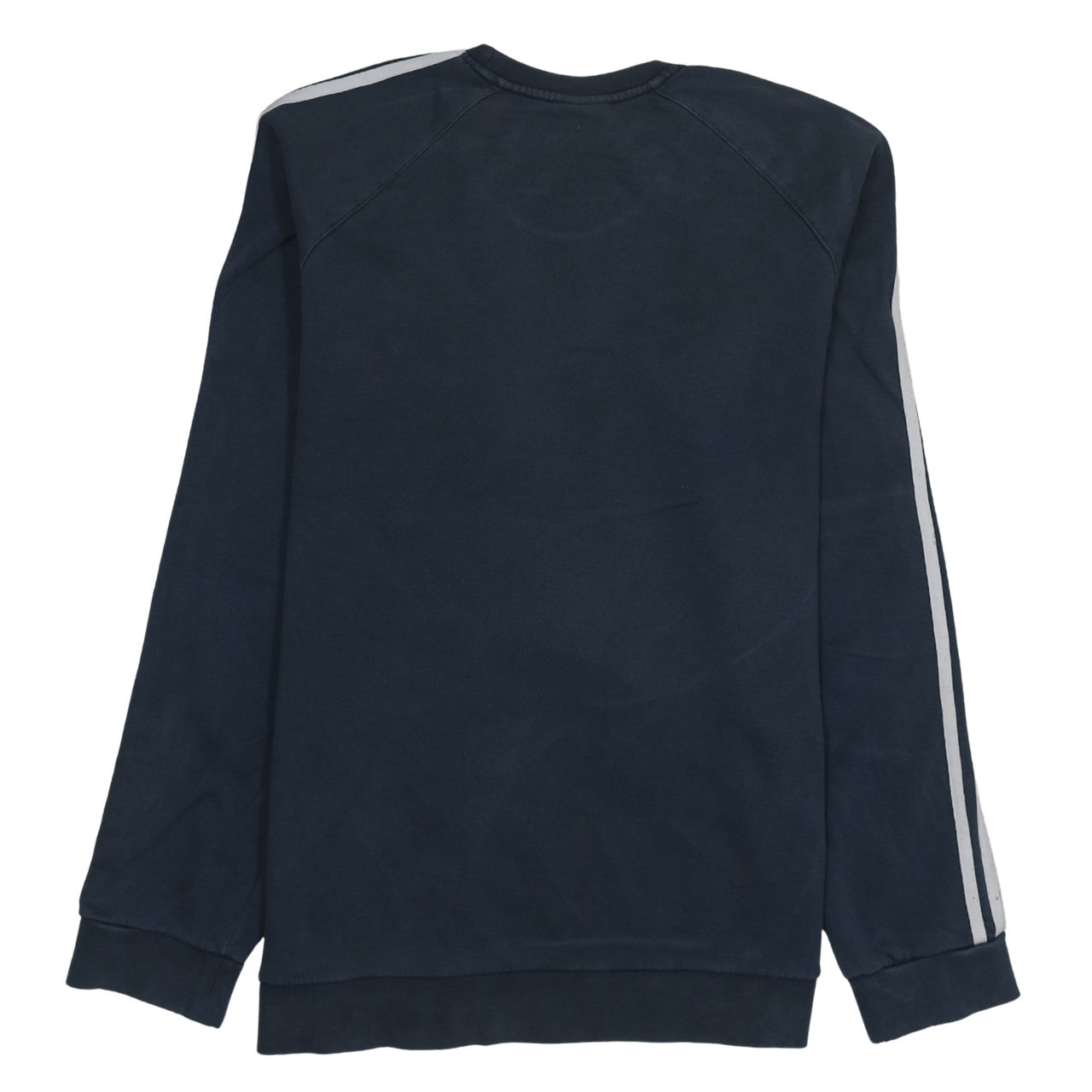 Adidas Mens Black Crew Neck Sweatshirt Size L Classic 3-Stripes Pullover