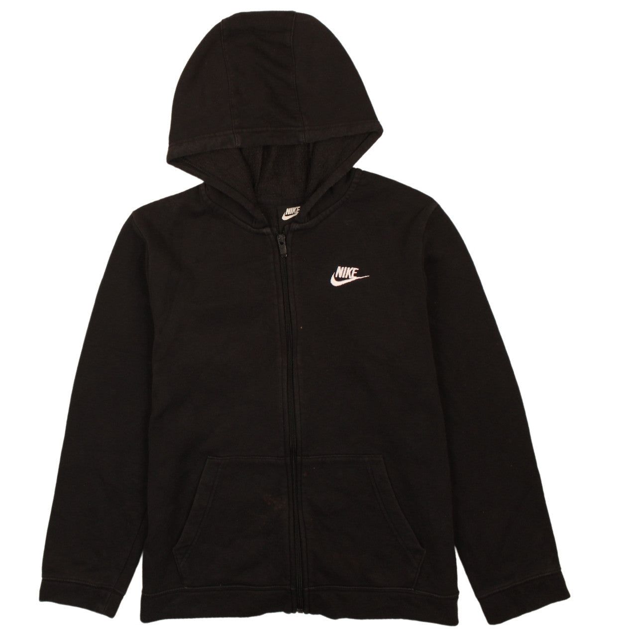 Nike Boys Black Full Zip Hoodie XL 158-170cm Fleece Sweatshirt
