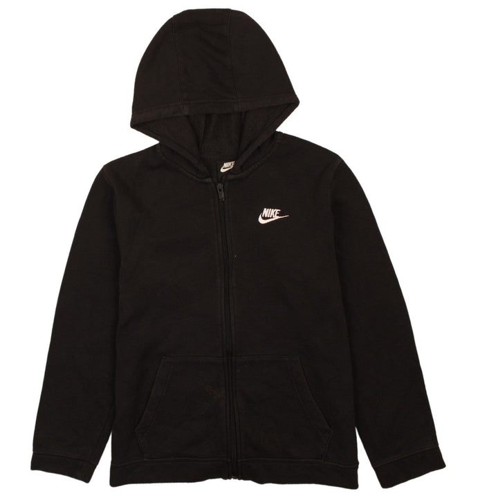 Nike Boys Black Full Zip Hoodie XL 158-170cm Fleece Sweatshirt