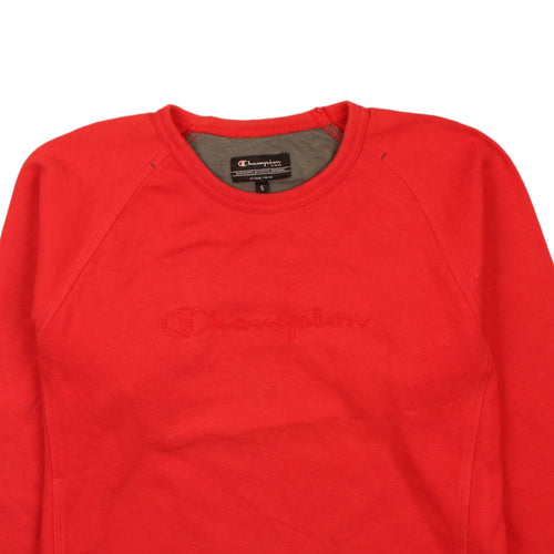 Champion Men's Red Crew Neck Pullover Sweatshirt S Regular Fit