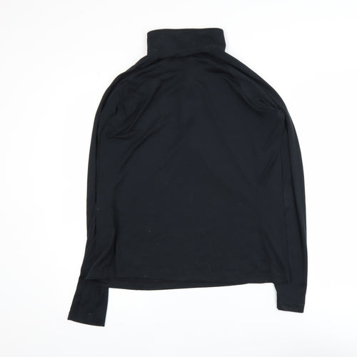 Under Armour Boys Black L Long Sleeve 1/4 Zip Track Jacket HeatGear