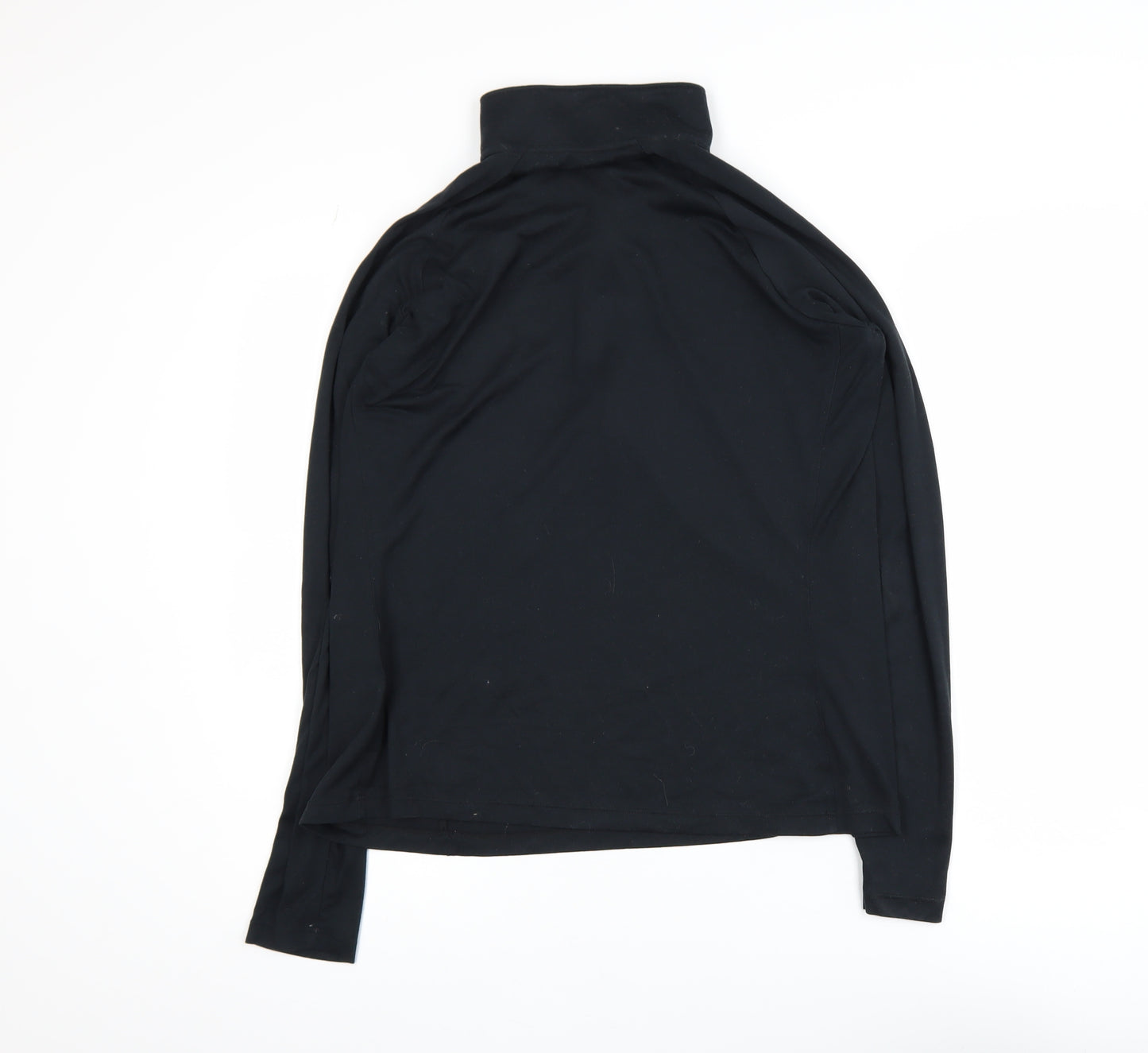 Under Armour Boys Black L Long Sleeve 1/4 Zip Track Jacket HeatGear