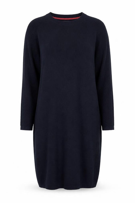 Front view of Paraphrase Women’s Black Wool Cotton Knit Jumper Dress, size UK 10