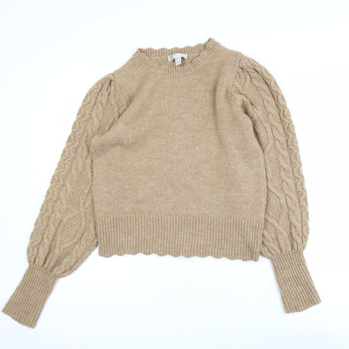 Friends Like These Womens Beige Cable Knit Jumper Size 10