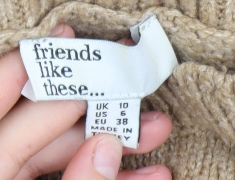 Friends Like These Womens Beige Cable Knit Jumper Size 10