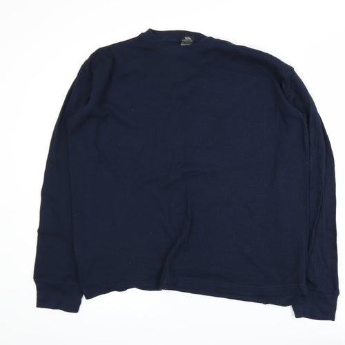 Trespass Mens Navy XXL Pullover Jumper Cotton Blend Thermal Knit