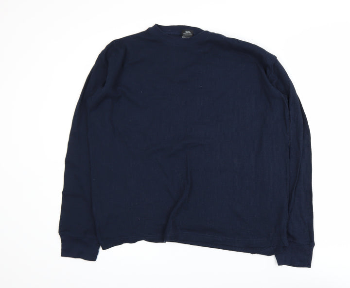 Trespass Mens Navy XXL Pullover Jumper Cotton Blend Thermal Knit