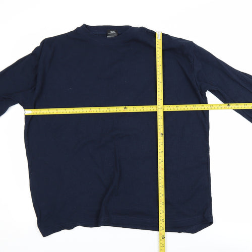 Trespass Mens Navy XXL Pullover Jumper Cotton Blend Thermal Knit