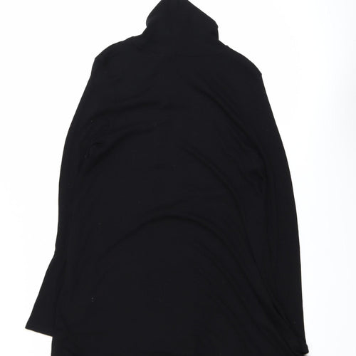 ASOS Women Black Size 12 Knit Roll Neck Long Sleeve Shift Dress