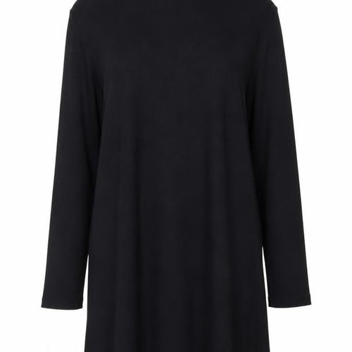 ASOS Women Black Size 12 Knit Roll Neck Long Sleeve Shift Dress