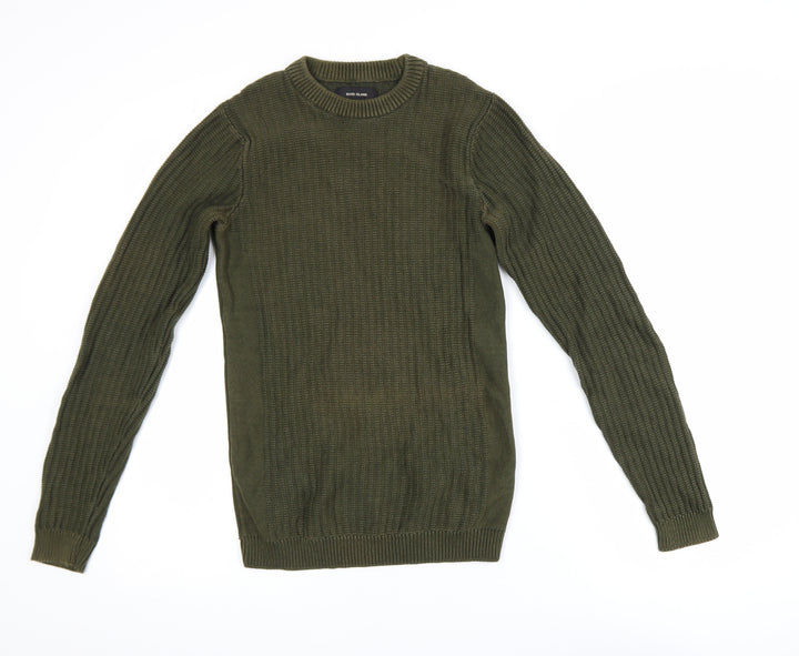 River Island Womens Khaki Green XXS Cable-Knit Jumper