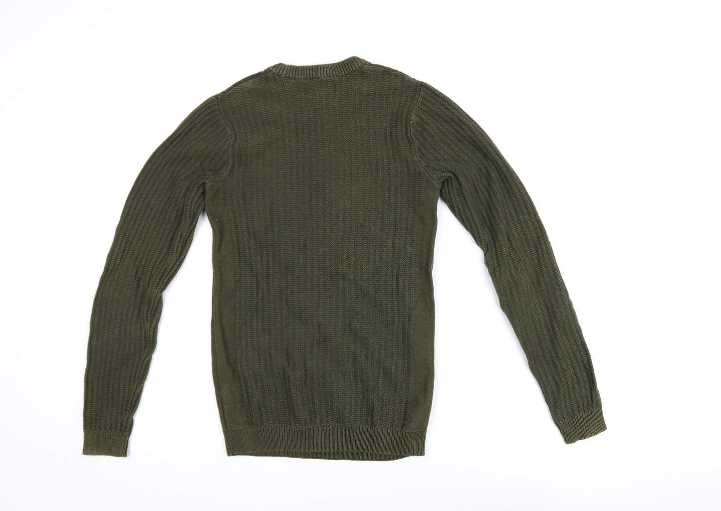 River Island Womens Khaki Green XXS Cable-Knit Jumper