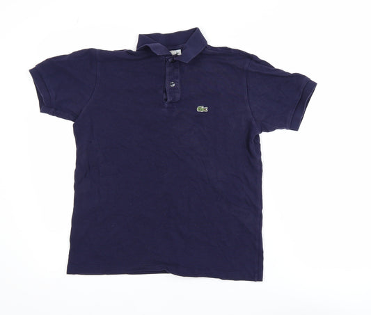 Lacoste Boys Blue Polo Shirt 16 Years Cotton Short Sleeve Logo Top