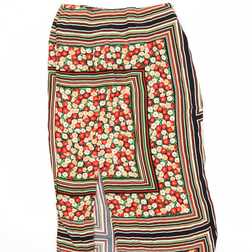 Topshop Womens Multicoloured Midi Pencil Skirt Size 6 Viscose
