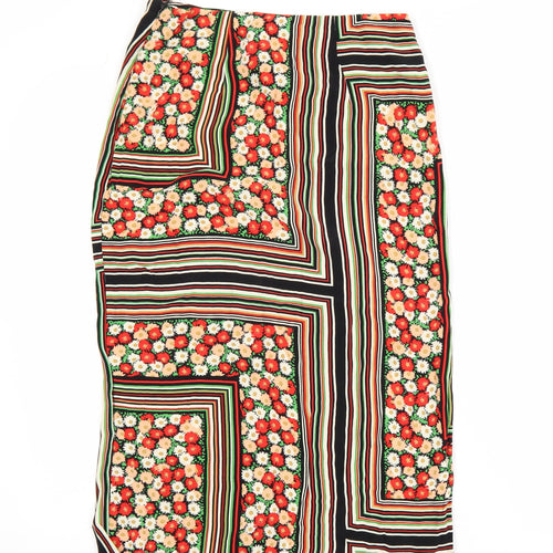 Topshop Womens Multicoloured Midi Pencil Skirt Size 6 Viscose