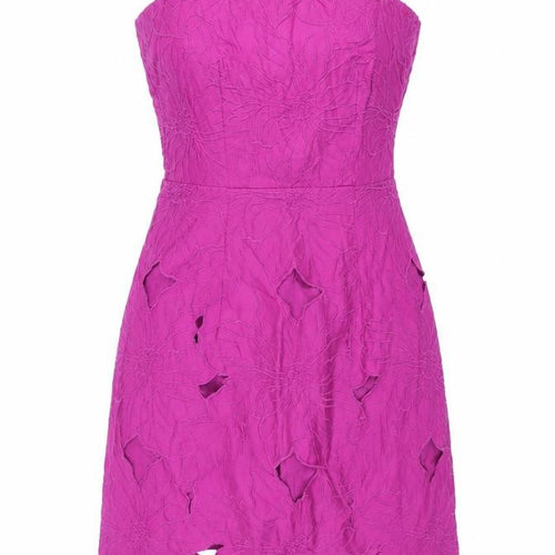 H&M Women’s Pink Floral Embroidered Cut Out Bodycon Dress Size 8